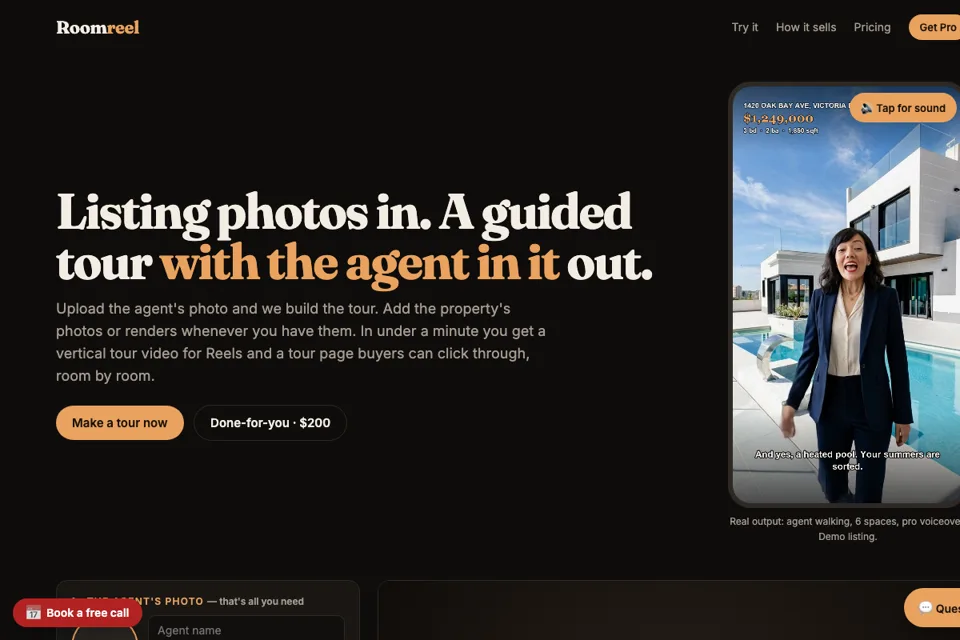 Screenshot of Roomreel